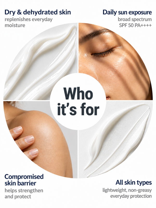 Immaculate moisturiser and sunscreen combo with ceramides, hyaluronic acid and SPF 50 sun protection
