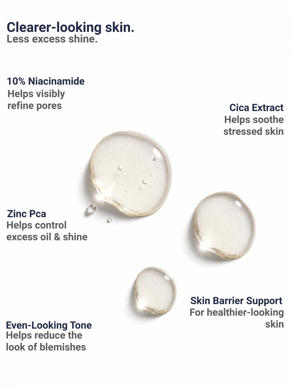 Immaculate Niacinamide 10% + Zinc Face Serum 30ml amber glass dropper bottle with zinc PCA and cica extract for oily and combination skin