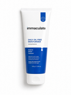 Immaculate Daily Oil-Free Face Moisturiser 100g tube with Bisabolol, Betaine and Panthenol for oily and combination skin